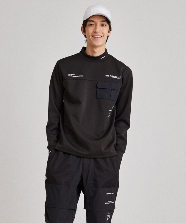 PW CIRCULUS 【ストレッチ / 快適 / 一枚でサマになる】【MEN】NEW ポケットモックT ブラック系