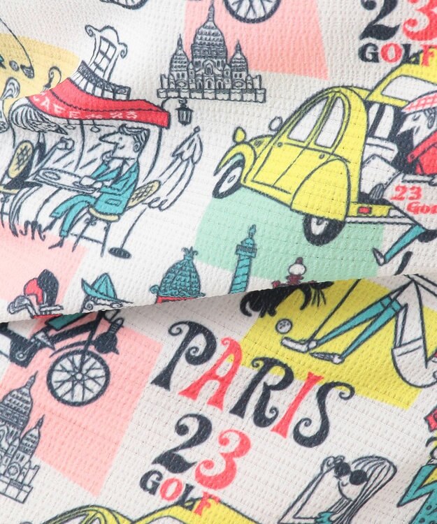 23区GOLF 【WOMEN】【ストレッチ】25周年 イラストレーターコラボ総柄 ショートパンツ ホワイト系5