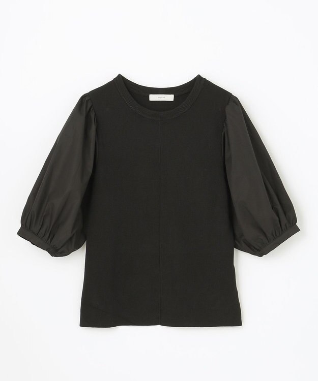 ANY ボリュームショルダーコンビニット ブラック×ブラック