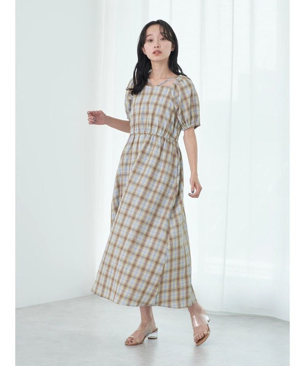 earth music&ecology ホルターネックシャーリングワンピース Lavender