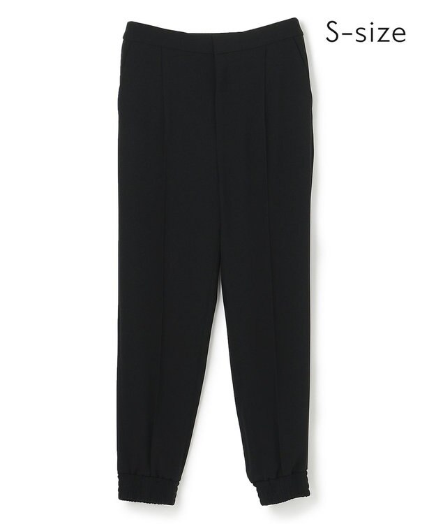 BEIGE， 【洗える・S-size】SENTIER / バックサテンジョグパンツ 005 Black