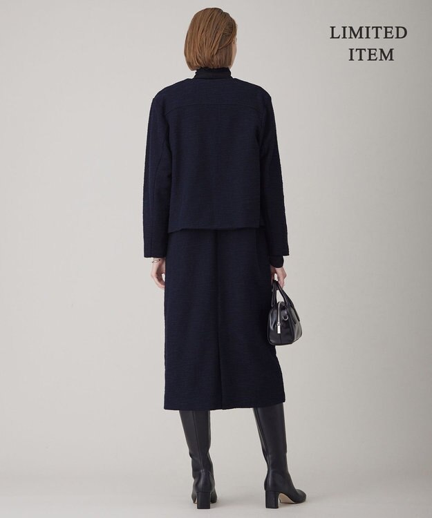 ICB 【WEB限定・洗える】 ツイードインレイ ブルゾン ネイビーブルー系