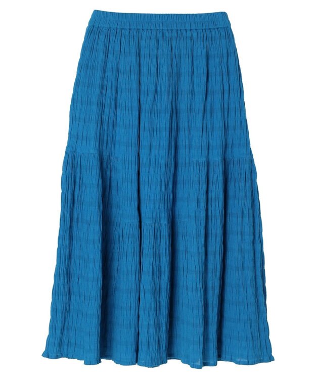 Green Parks Ｉ　段違いギャザーロングスカート Blue