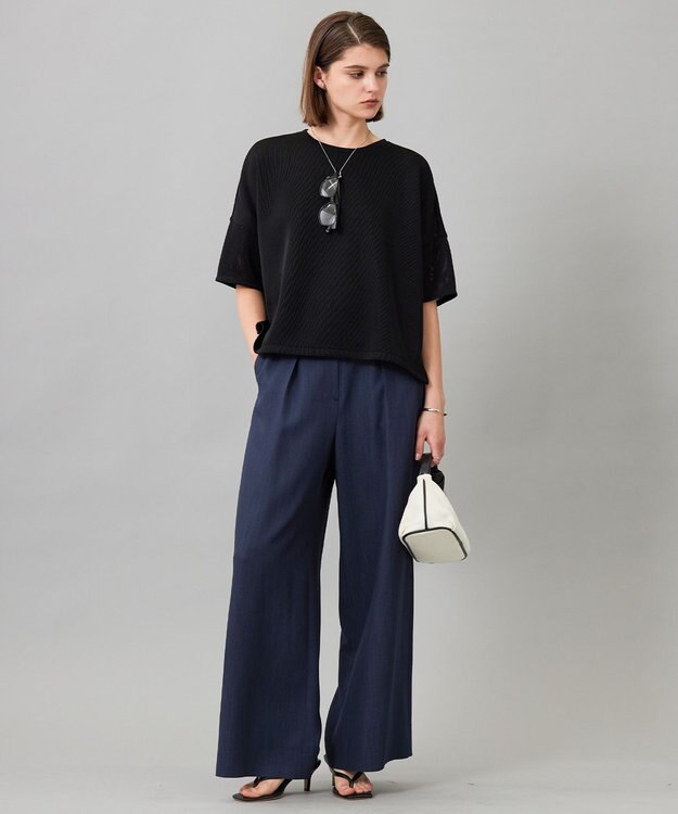 ICB L 【洗える】 エアーダンボール プルオーバー ブラックメッシュ系