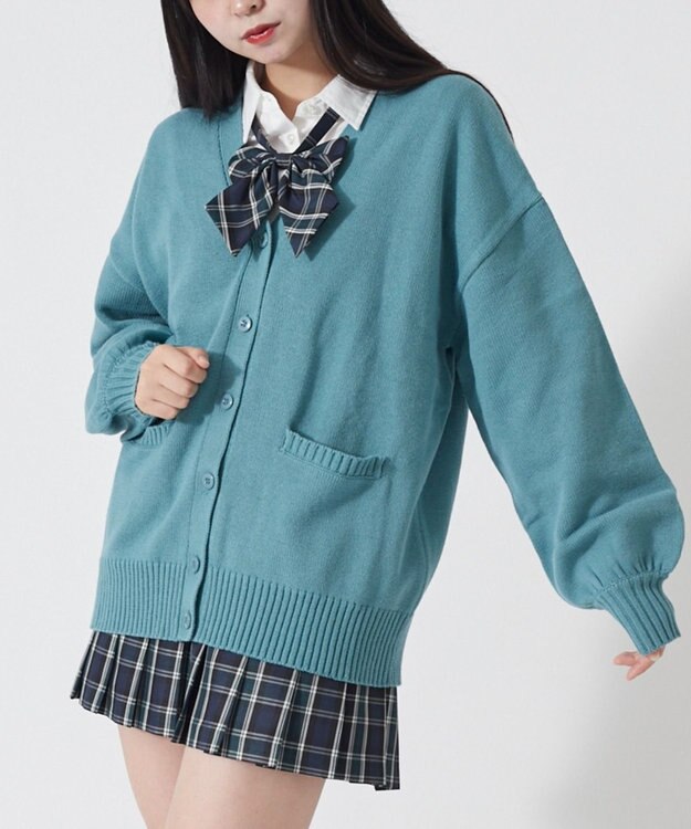 WEGO 【SCHOOL ITEM】ニットカーディガン グリーン