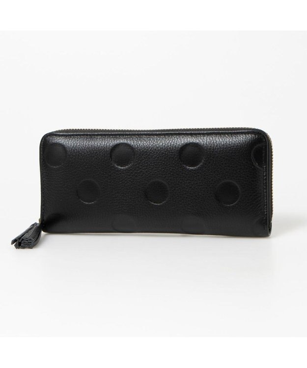 UNBILLION ペルケ perche / ドット型押し・ジャバラカード長財布 ブラック