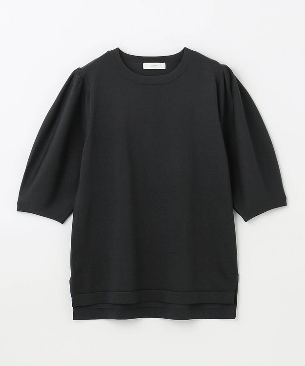 ANY 【洗濯機可】パフスリーブニットプルオーバー チャコール