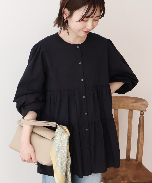 AMERICAN HOLIC 【先行予約】【WEB限定】ティアードギャザーブラウス Black