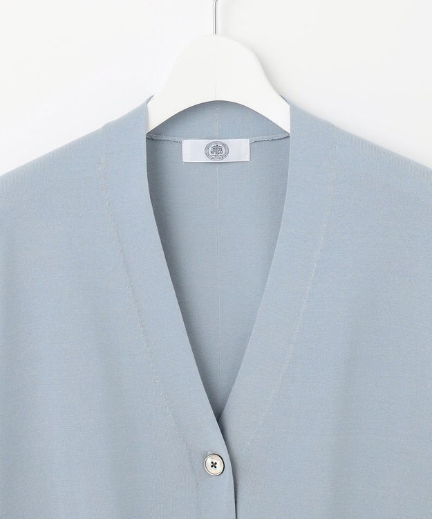 J.PRESS LADIES L 【洗える】 Co/Peライト Vネック カーディガン スカイブルー系