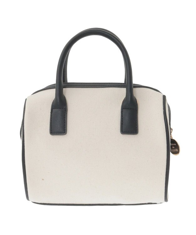 Maison de FLEUR チャーム付きキャンバスボストンバッグ Black