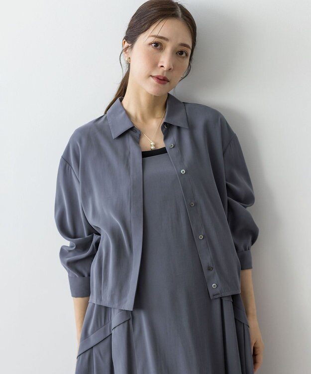 組曲 バウンディングシャーティングカシュクール ブラウス グレー系