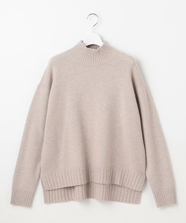 自由区 ウールカシミヤブレンドスパンコールハイネック ニット ベージュ