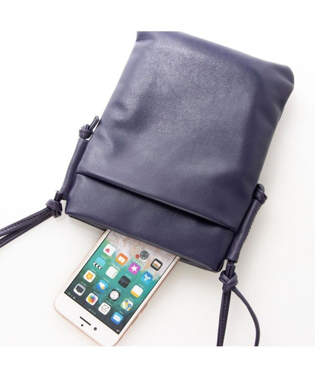 LA BAGAGERIE ミニ財布付き サイドノットショルダー パープル