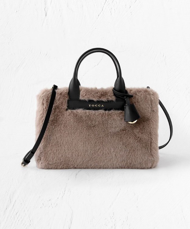 TOCCA CHOCOLA FUR BAG ファーバッグ グレージュ系