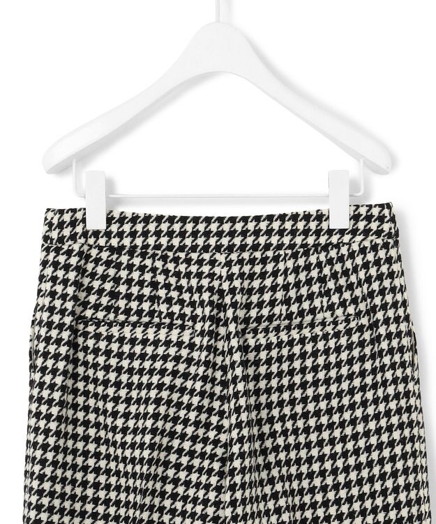 ICB L ハウンドトゥースツイード ワイドストレートパンツ オフホワイト×ブラック系