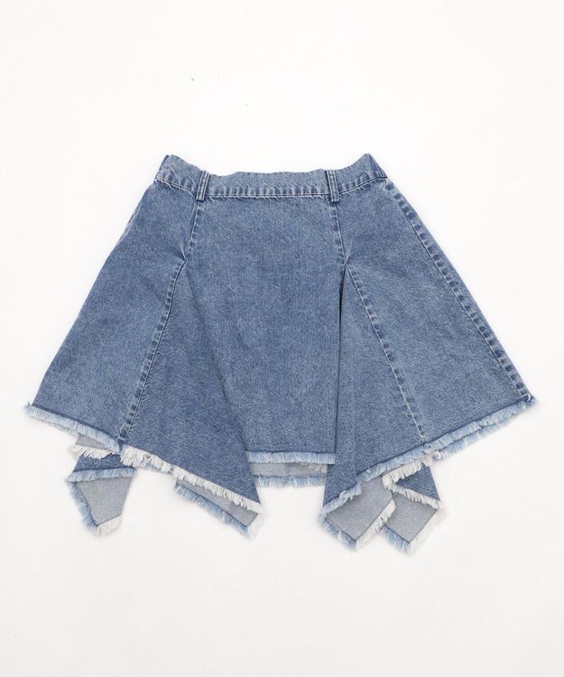 WEGO 【ウエストゴム】イレヘムデニムミニスカート デニム中濃加工色