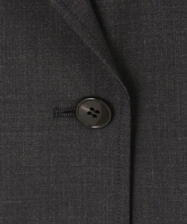 23区 【洗える】TWマットクロス テーラード ジレ チャコール系