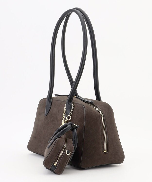 自由区 【SHIHOさん着用】スエードライクボストン バッグ スレート