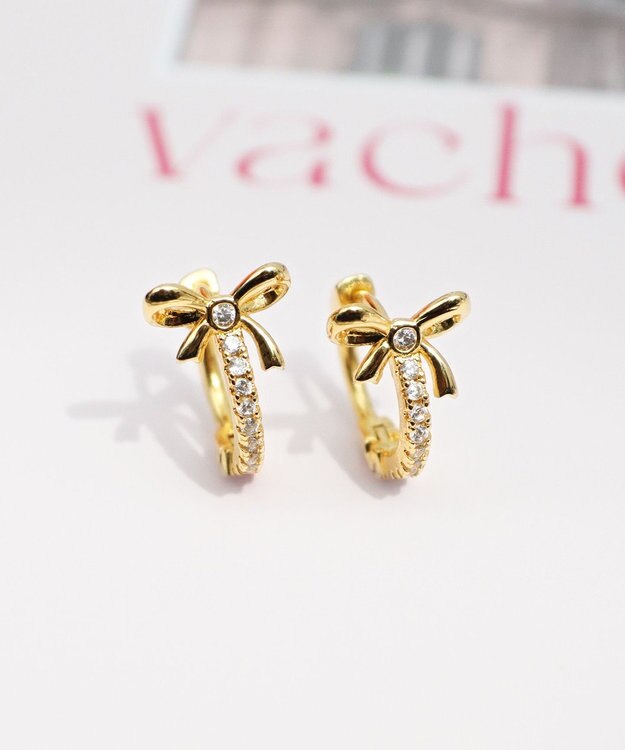 Tiaclasse 【安田美沙子さん着用・金属アレルギー対応】リボンフープピアス ゴールド