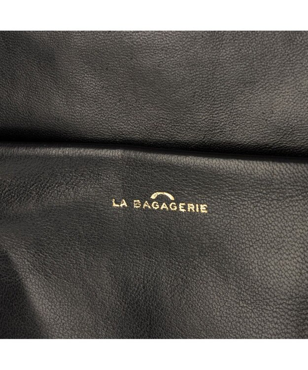 LA BAGAGERIE ミニ財布付き サイドノットショルダー ブラック