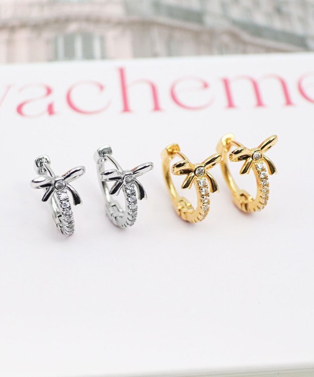 Tiaclasse 【安田美沙子さん着用・金属アレルギー対応】リボンフープピアス ゴールド