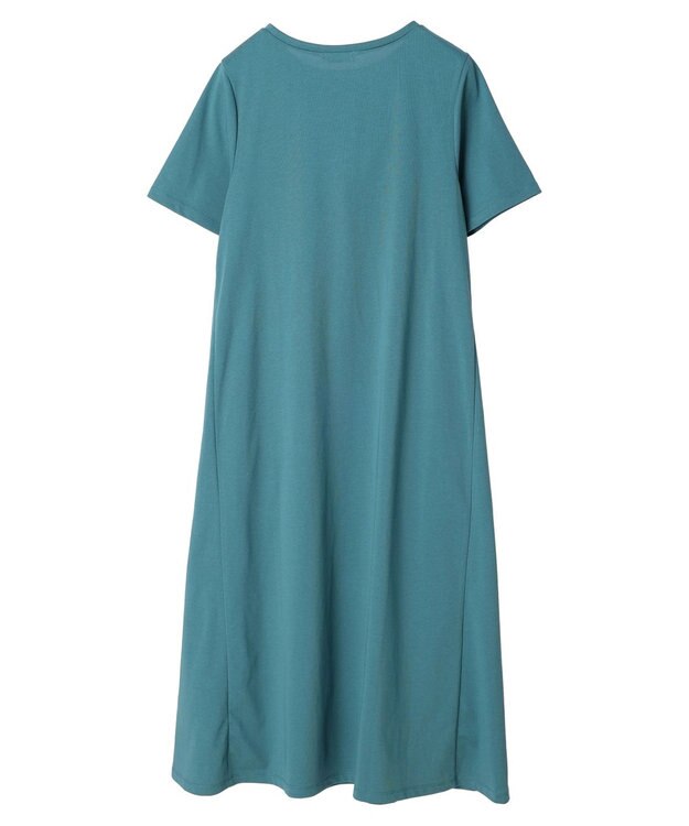 earth music&ecology プレーティング天竺Ａラインワンピース Green