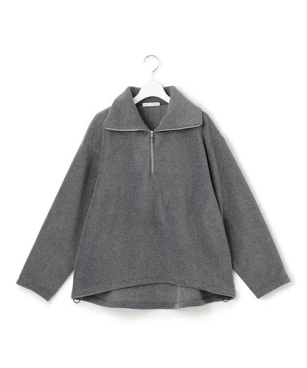 ICB L 【洗える】 トスカーナフリース ハーフジッププルオーバー ミディアムグレー