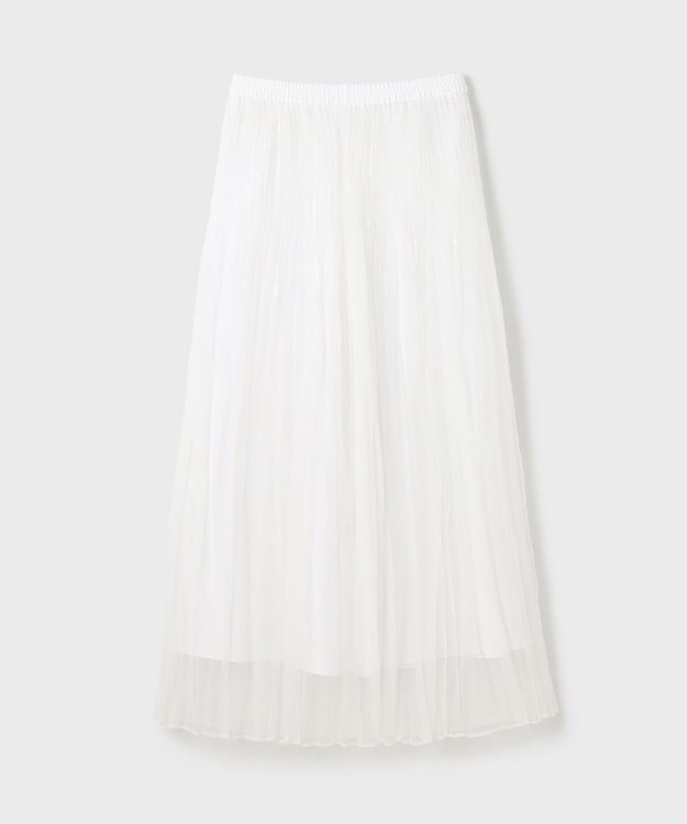 GRACE CONTINENTAL オーガンスパンコールスカート ホワイト