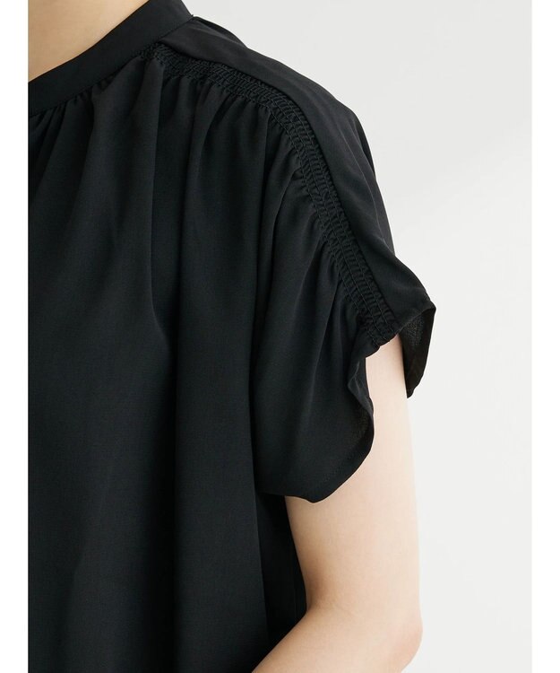 Green Parks ・ＥＬＥＮＣＡＲＥ　ＤＵＥ　イロイロ釦ドルマンブラウス Black