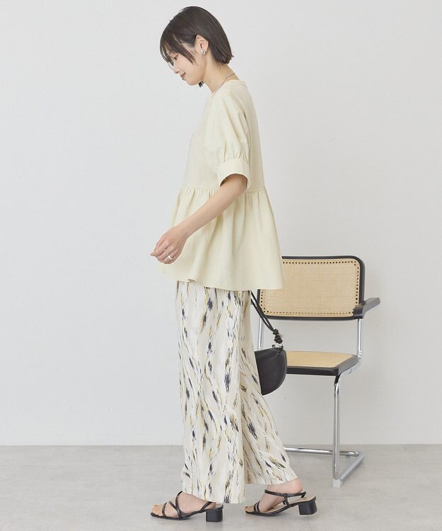 AMERICAN HOLIC 【先行予約】【WEB限定】異素材切替ペプラムプルオーバー Light Beige
