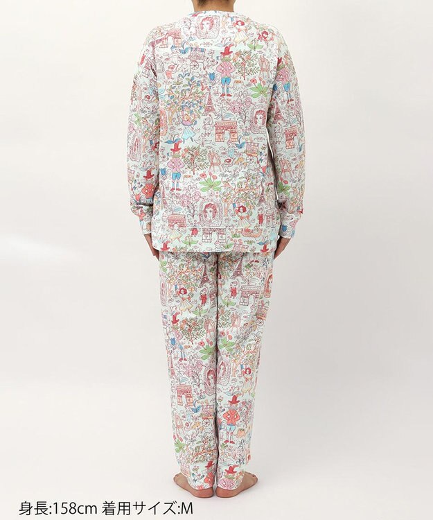 tsumori chisato SLEEP ツモリチサト パジャマ 長袖 長ズボン 綿混(本体) レディース UDX582 /ワコール サックス