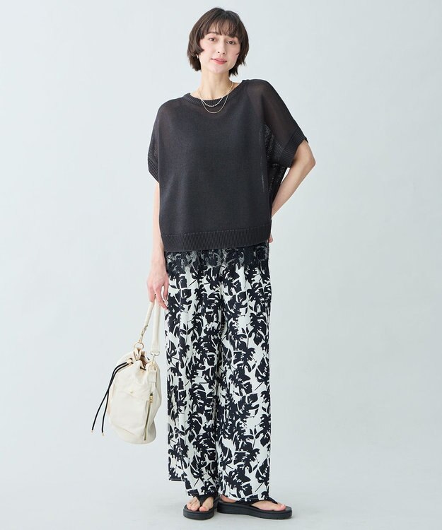 ANY ラミータッチオーバーニット スレート