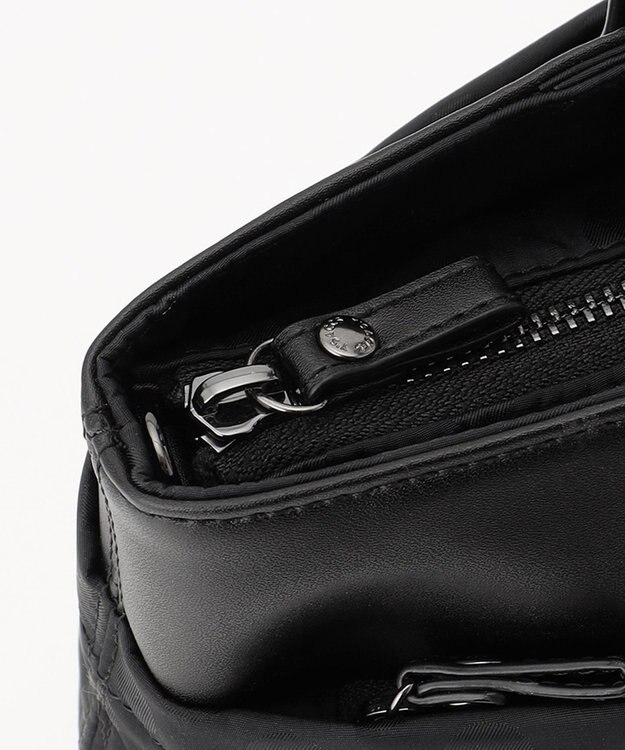 Y'SACCS はっ水ドットジャカード リサイクルレザーコンビ 2wayトートバッグ ブラック