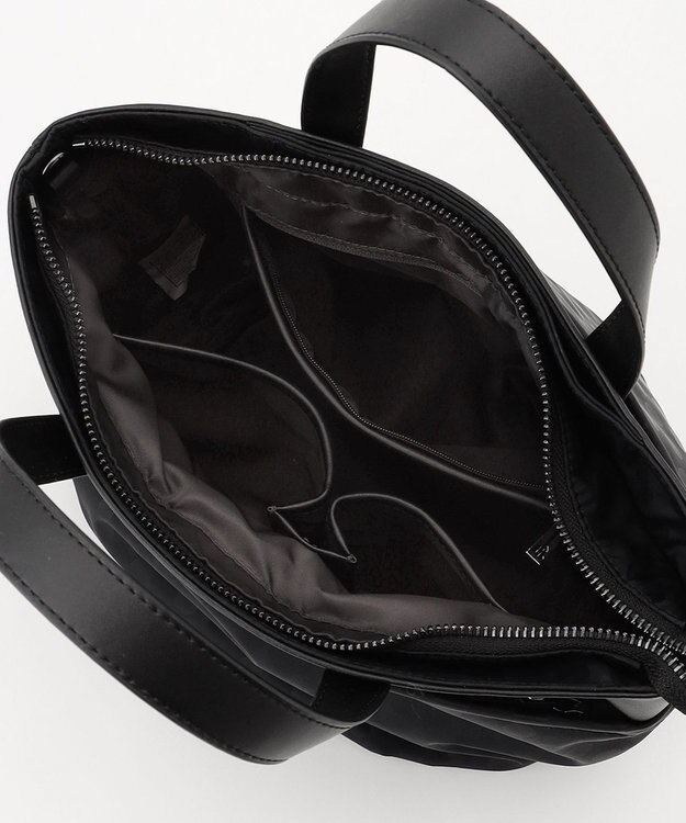 Y'SACCS はっ水ドットジャカード リサイクルレザーコンビ 2wayトートバッグ ブラック