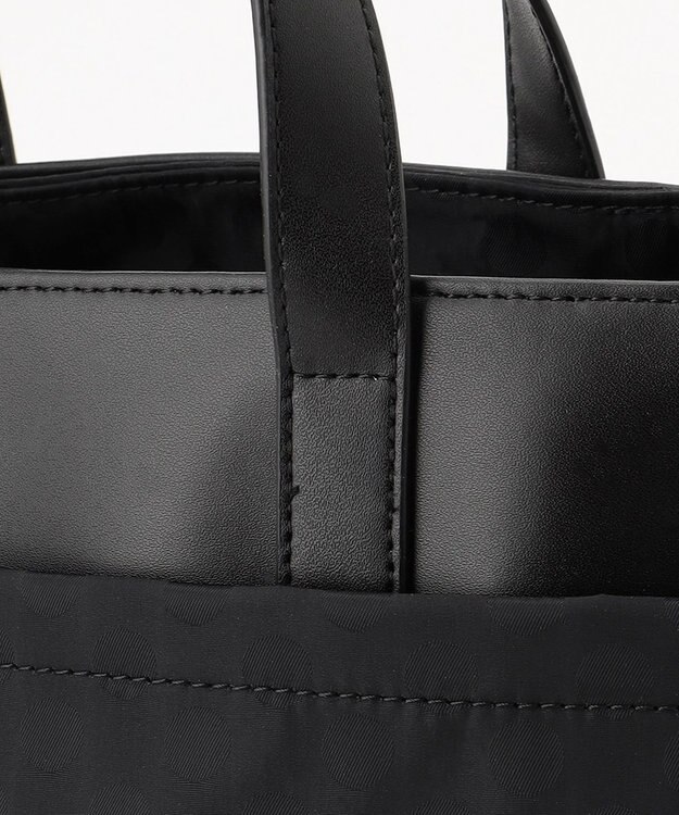 Y'SACCS はっ水ドットジャカード リサイクルレザーコンビ 2wayトートバッグ ブラック