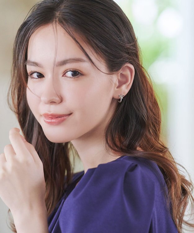 Tiaclasse 【安田美沙子さん着用・金属アレルギー対応】リボンフープピアス シルバー