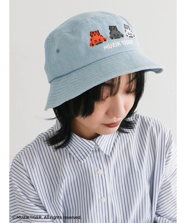Green Parks ムジークタイガー／刺しゅうバケットハット Light Indigo