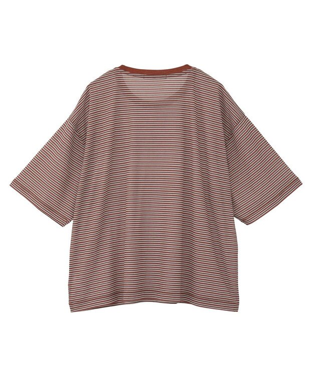 AMERICAN HOLIC シアーレトロボーダー半袖プルオーバー Terracotta