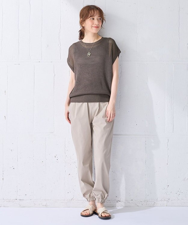 ANY 【洗濯機可/ストレッチ/ウエストゴム/UVカット】大人の7daysジョガーパンツ ライトグレー