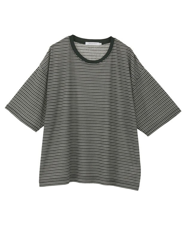 AMERICAN HOLIC シアーレトロボーダー半袖プルオーバー Black