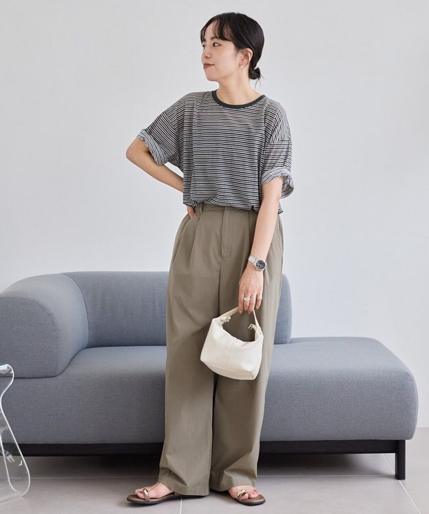 AMERICAN HOLIC シアーレトロボーダー半袖プルオーバー Black