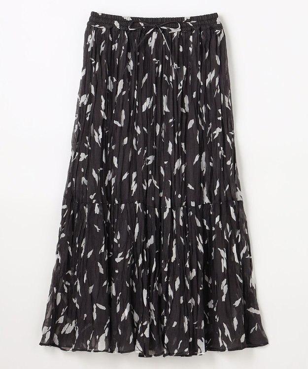 ANY アートドットプリントスカート スレートベース