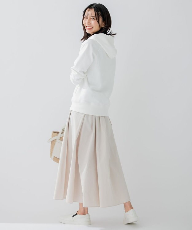 23区 【洗える】オーガニックコットンテリー ジップアップ フーディー ホワイト系