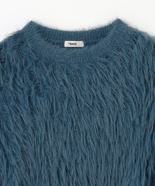 NAVE 【ReNAVE・洗える】メルティーシャギーニット プルオーバー ブルー系