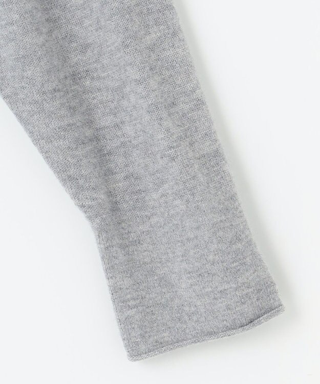 自由区 【洗える】セミウーステッドウールタートルネック ニット メンソール×ライトグレー