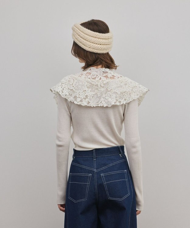 GRACE CONTINENTAL タッセル付レースカラー キナリ