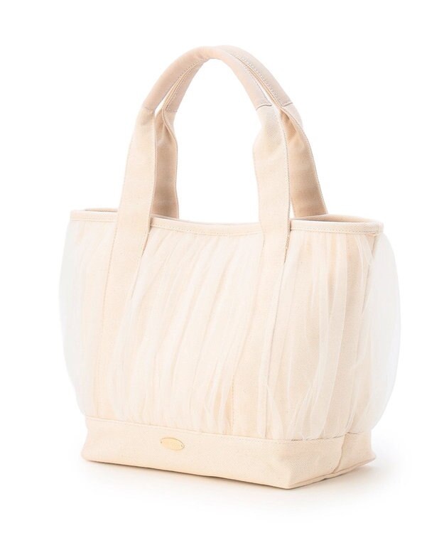 TOCCA GATHER TULLE TOTE キャンバストート アイボリー系
