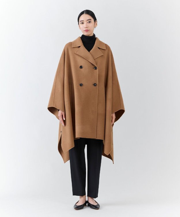 23区 【エステータ】ウールトロドライストレッチ タックテーパード パンツ ブラック