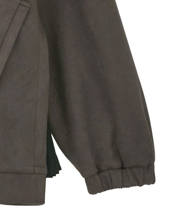 YECCA VECCA サイドプリーツノーカラーブルゾン Brown