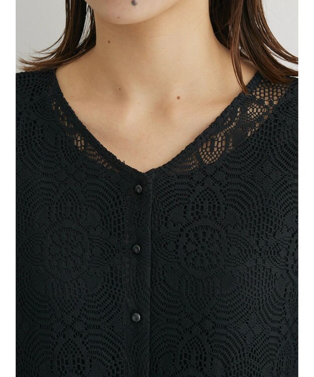 Green Parks ＳＥＴ２点レースワンピース×インナー Black